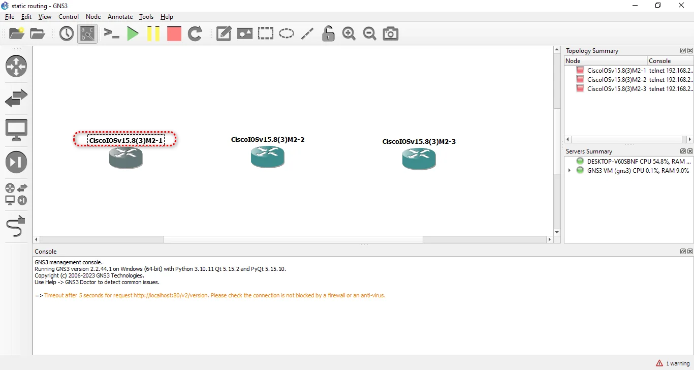 GNS3 (Graphical Network Simulator 3) simulasi jaringan